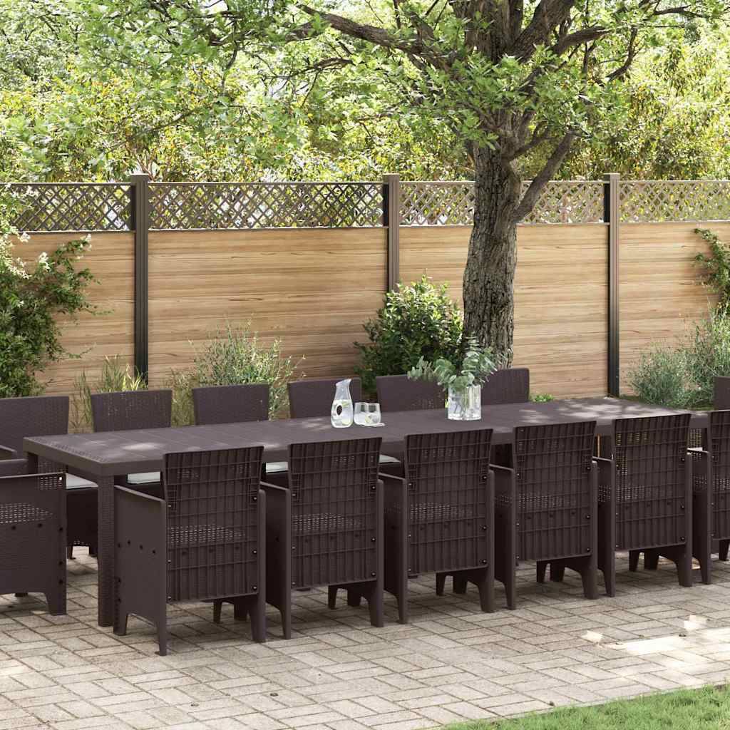 ComfortXL - Table et Chaises de Jardin 15 Pièces Résine Tressée avec Coussins pour 14 Convives Marron – ComfortXL Outdoor Living - Image 1