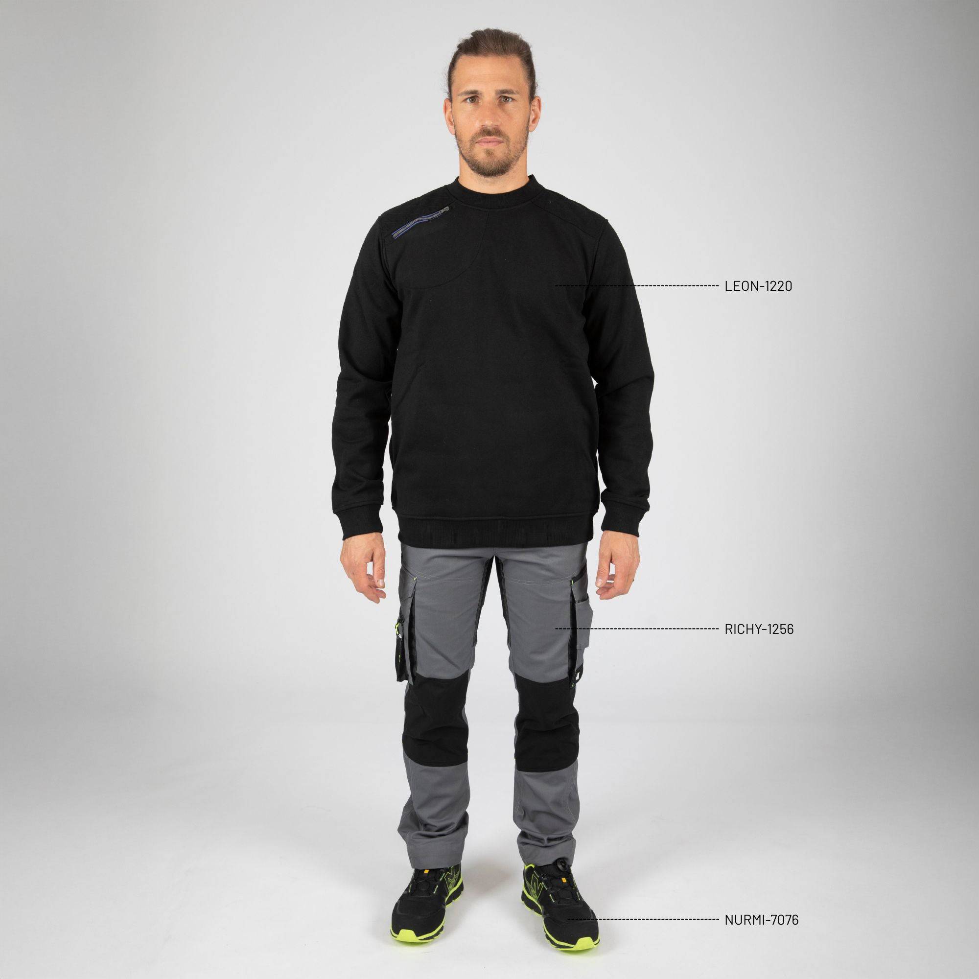 taille 3xl - leon - sweat de travail - 1220 noir - Image 2