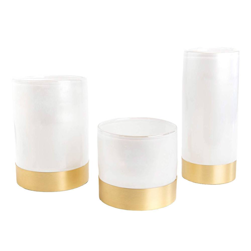 Vase Venise hauteur 15 cm blanc et or - Image 2