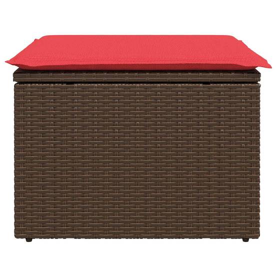Tabouret de jardin | Repose-pied de jardin | Pouf Marron 55 x 55 x 37 cm polyrotin Maison Chic - Image 1