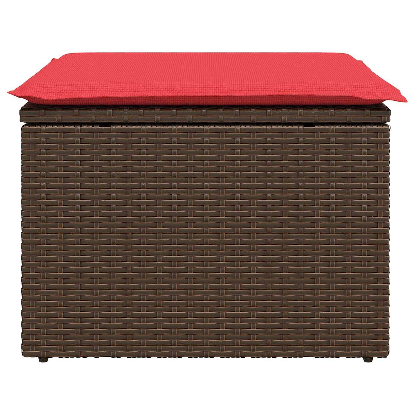 Tabouret de jardin | Repose-pied de jardin | Pouf Marron 55 x 55 x 37 cm polyrotin Maison Chic - Image 1