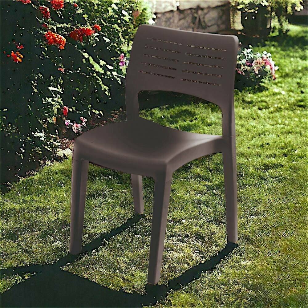 Dmora - Chaise d'extérieur Dantonin, Siège de jardin, Chaise pour table à manger, Fauteuil d'extérieur, 100% Made in Italy, 50x51h82 Cm, Anthracite - Dmora - Imagen 4