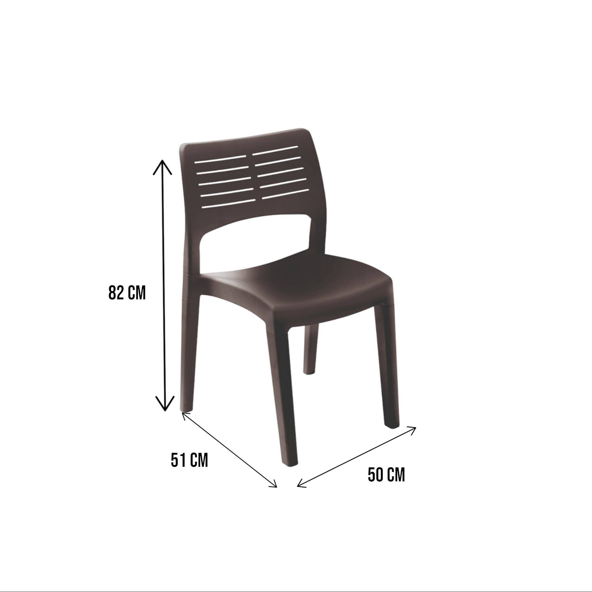 Dmora - Chaise d'extérieur Dantonin, Siège de jardin, Chaise pour table à manger, Fauteuil d'extérieur, 100% Made in Italy, 50x51h82 Cm, Anthracite - Dmora - Imagen 3