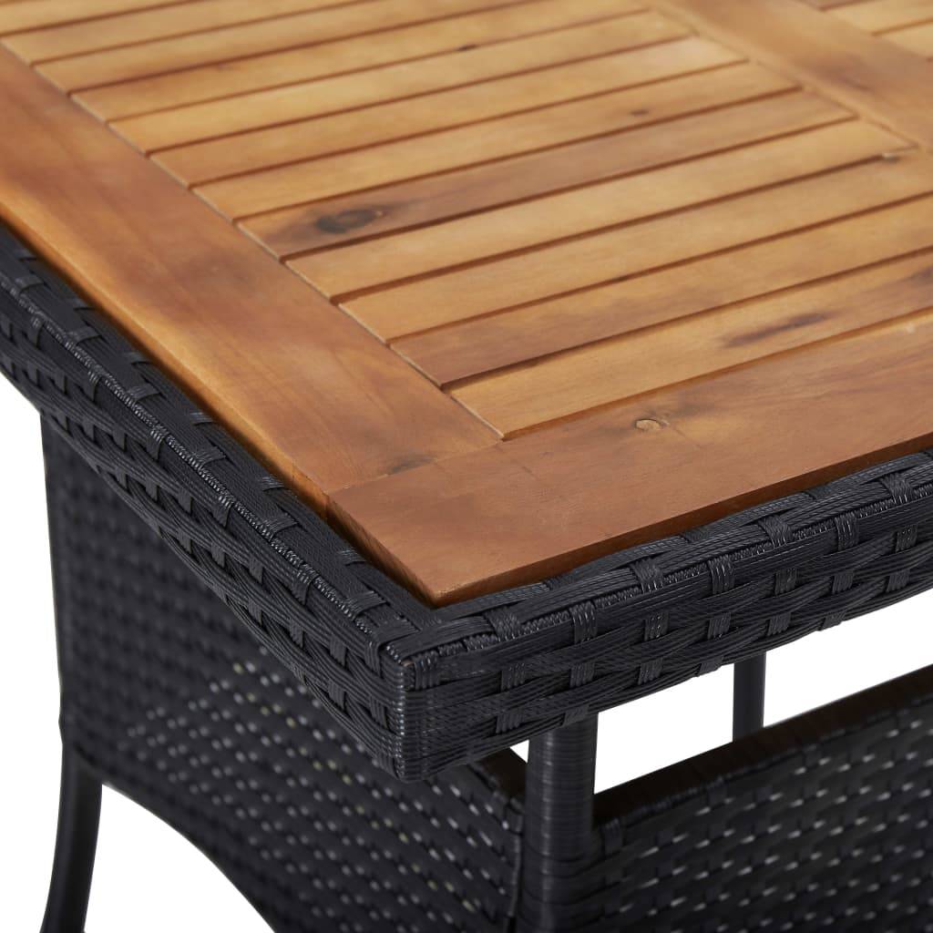 Maison Chic - Table de jardin | Table d'extérieur Noir Résine tressée et bois d'acacia solide - Image 3