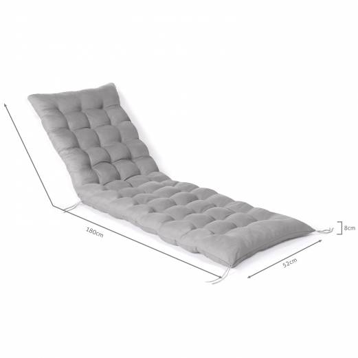 Lot de 2 coussins universels de transat ADAM 180 cm gris - Image 7