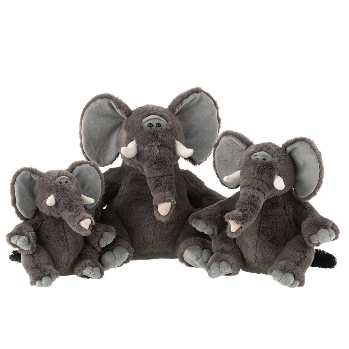 Peluche Éléphant "Trompe" 40cm Gris - Image 2