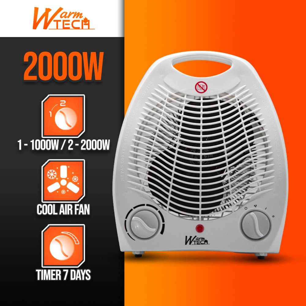 HOMCOM Chauffage d'appoint 1000W/2000W, radiateur électrique céramique, PTC chauffage électrique