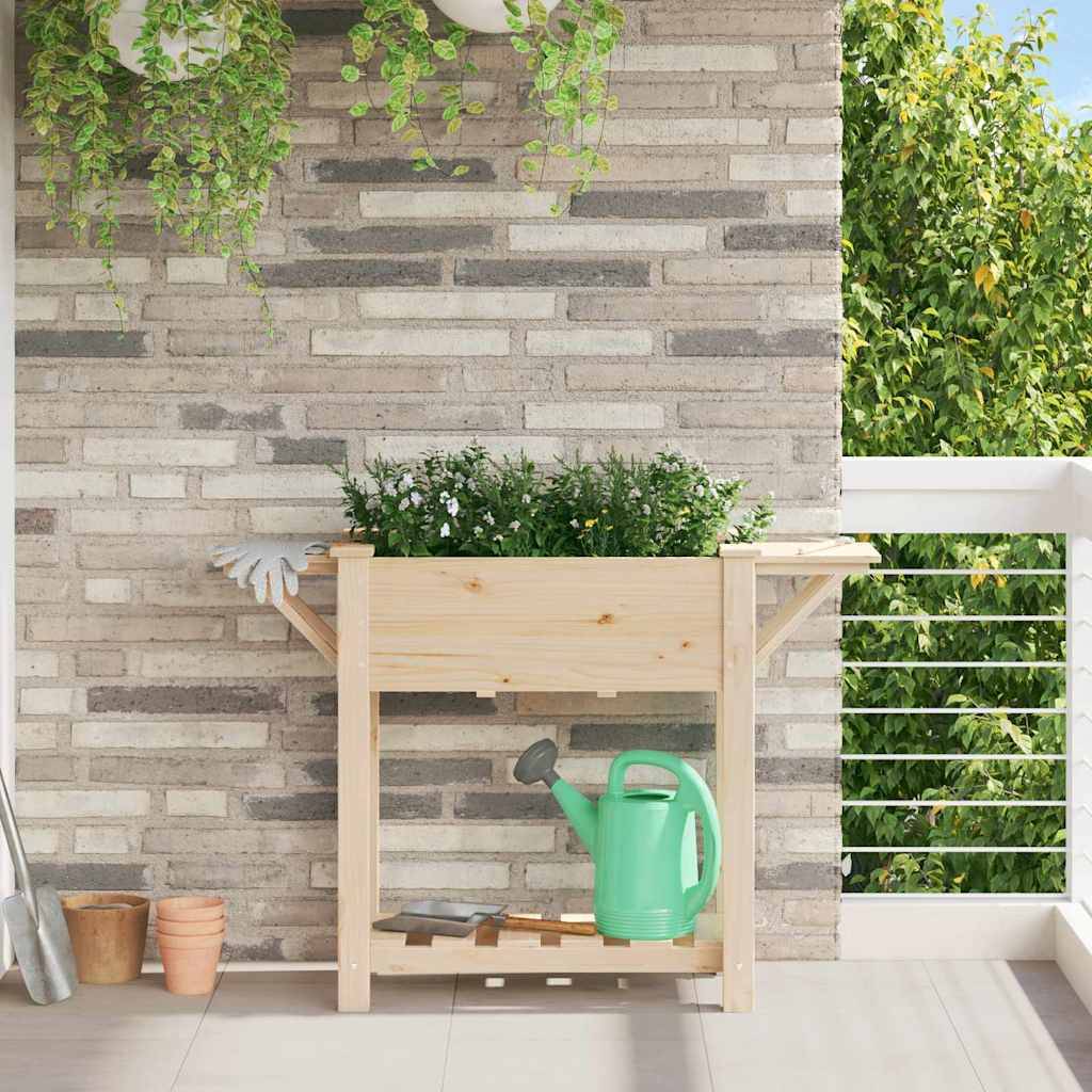 Cache-pot | Bac à fleurs de jardin avec étagère Beige 111 x 37 x 76,5 cm - Image 2