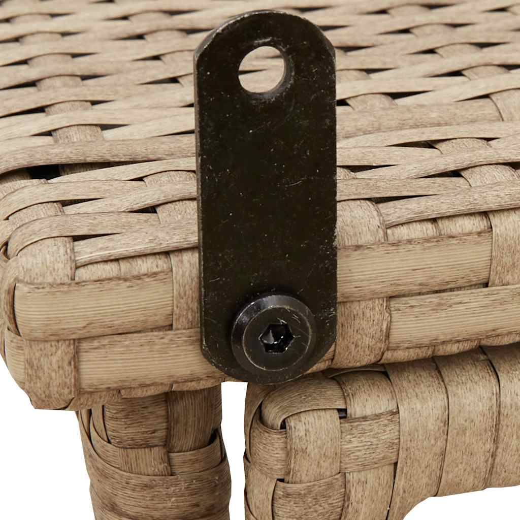 PANGIVO - Table de jardin pliante beige 90 x 51 x 75 cm polyrotin - PANGIVO - Image 8