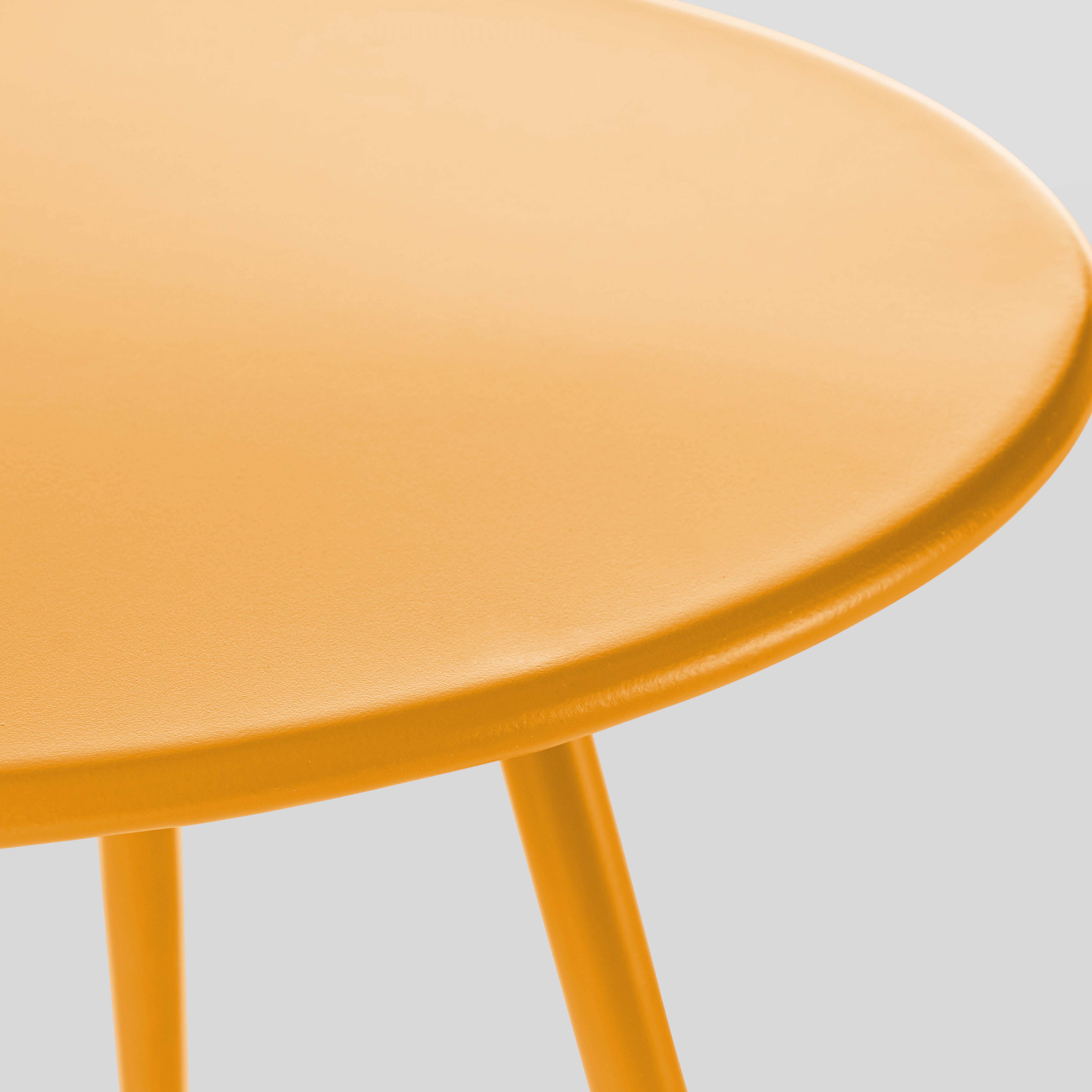 Oviala - Lot de 2 tables basses de jardin en acier jaune Palavas - Oviala - Imagen 5