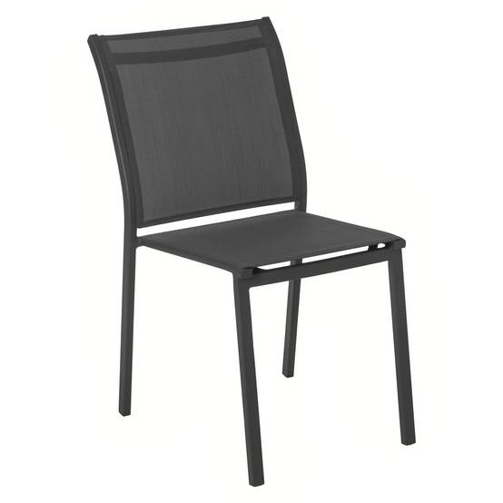 Hesperide - Chaise de jardin empilable "Essentia" anthracite & graphite aluminium traité époxy Hespéride - Image 2