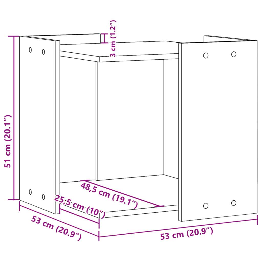 Lit pour chat - Meuble de bac à litière pour chat vieux bois bois d'ingénierie - Image 9