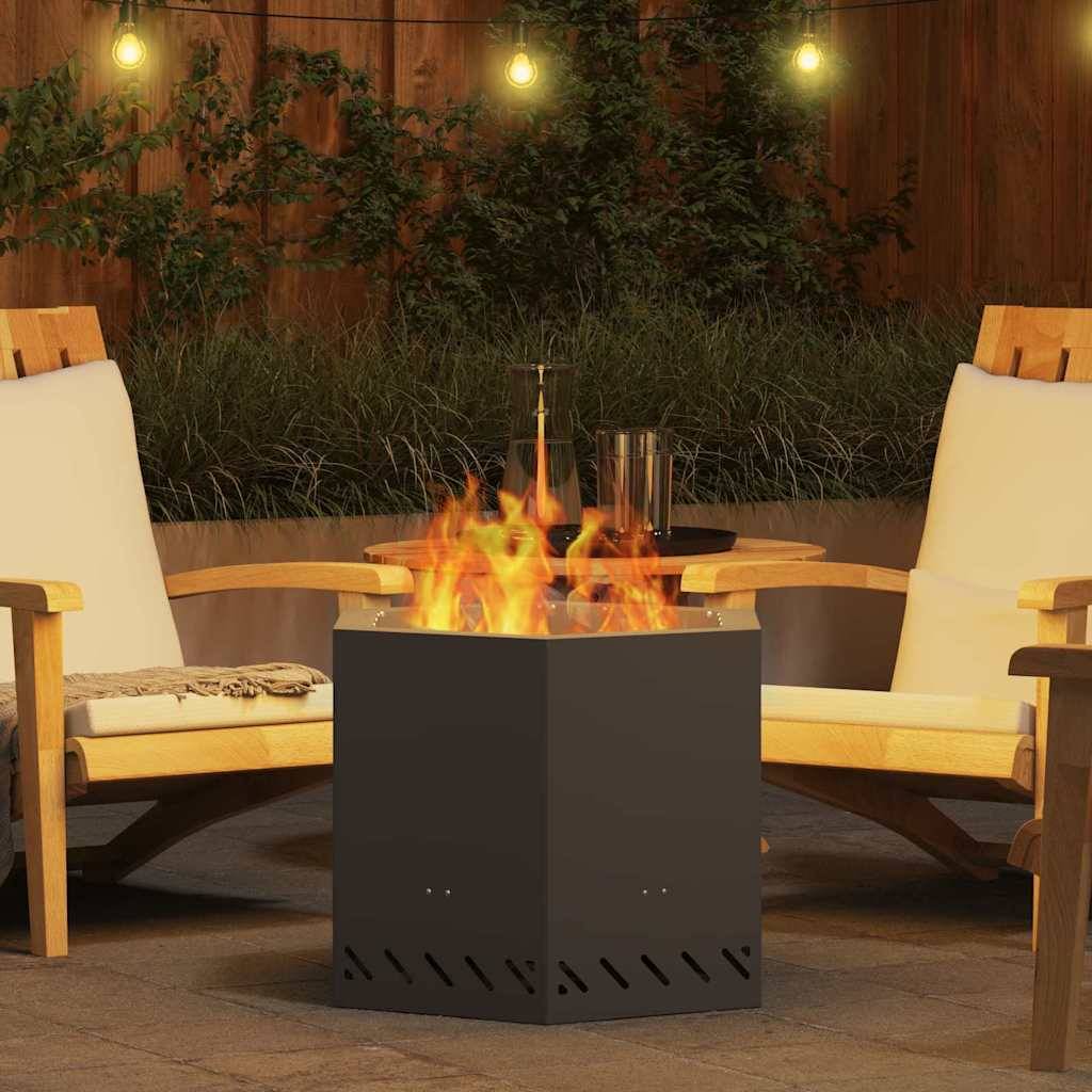 ComfortXL - Braséro hexagonal sans fumée en acier design moderne pour jardin terrasse Noir 58 cm – ComfortXL Outdoor Living - Image 4