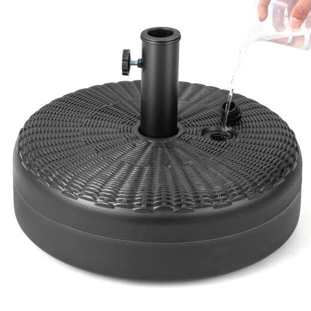 Pied de parasol pour parasol diamètre 38 mm - 48 mm socle parasol extérieur en hdpe rempli de 30 kg sable/ 15,5l eau 45 x 30 cm - Image 2