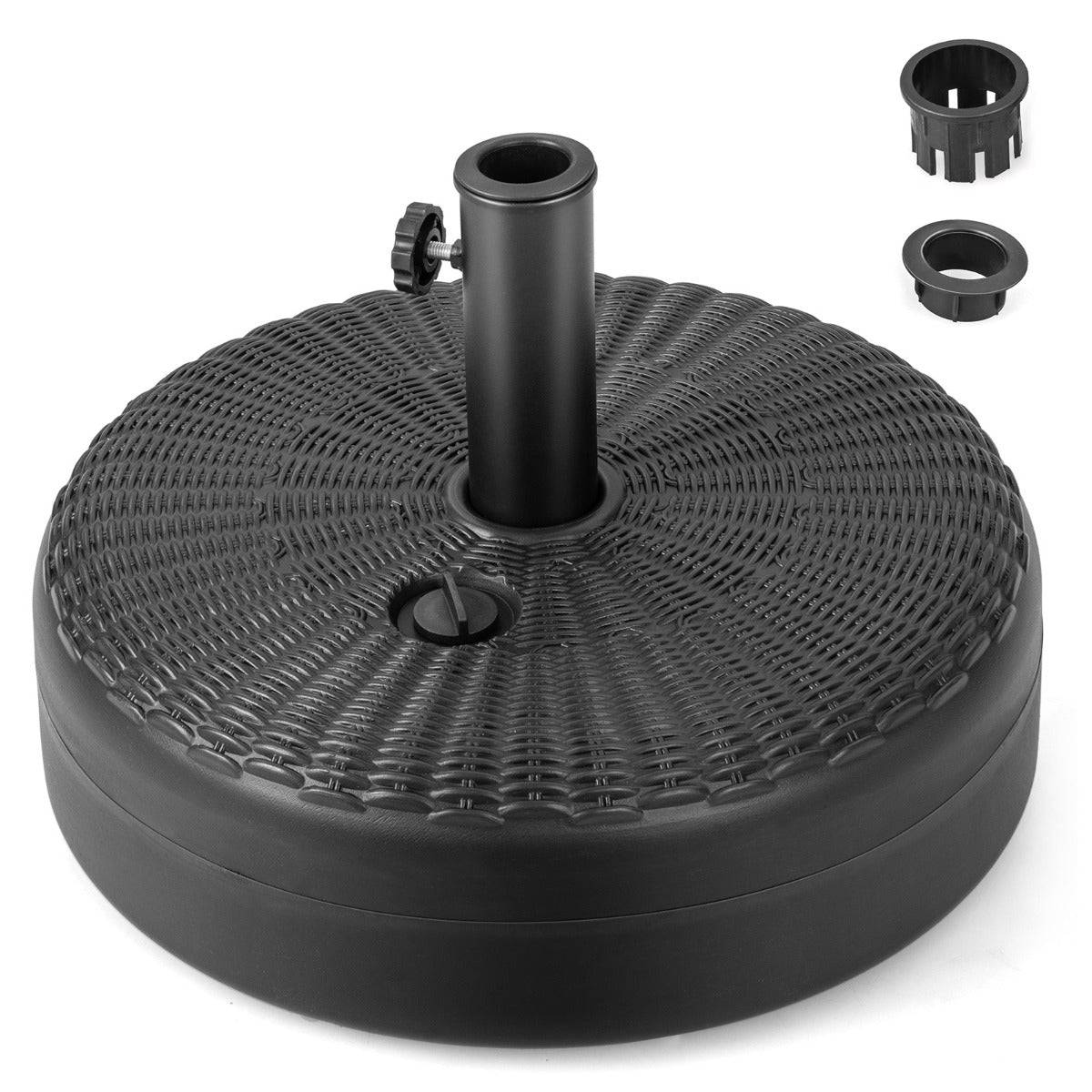Pied de parasol pour parasol diamètre 38 mm - 48 mm socle parasol extérieur en hdpe rempli de 30 kg sable/ 15,5l eau 45 x 30 cm - Image 1