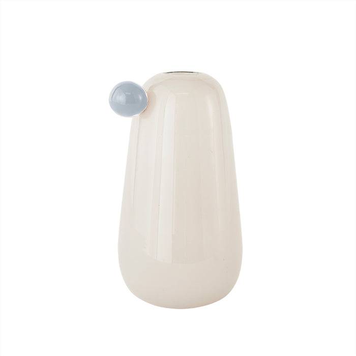 Vase blanc nature verre Living - Image 1