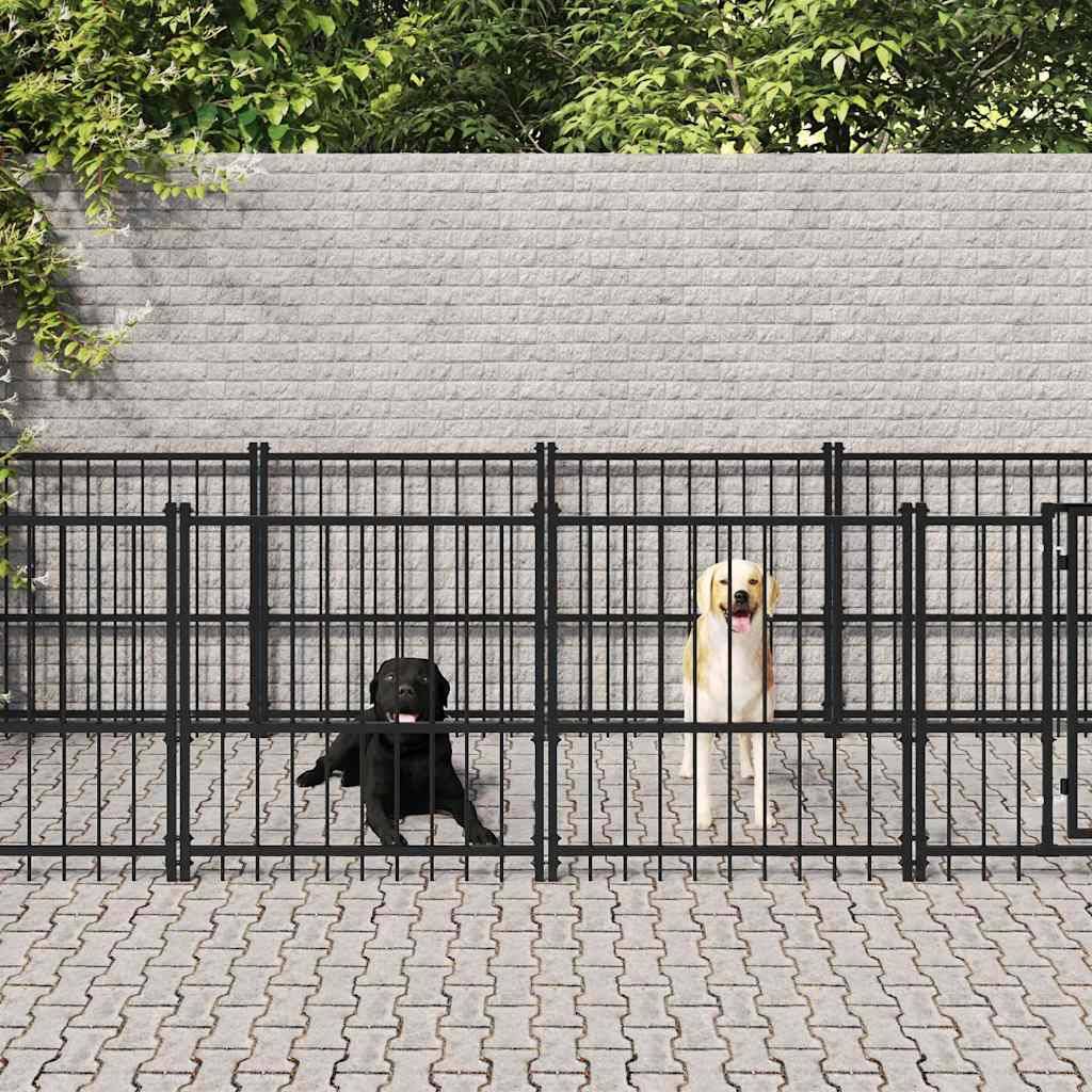 Vidaxl - Chenil d'extérieur pour chiens Acier 7,51 m² vidaXL 3124600 - Imagen 1