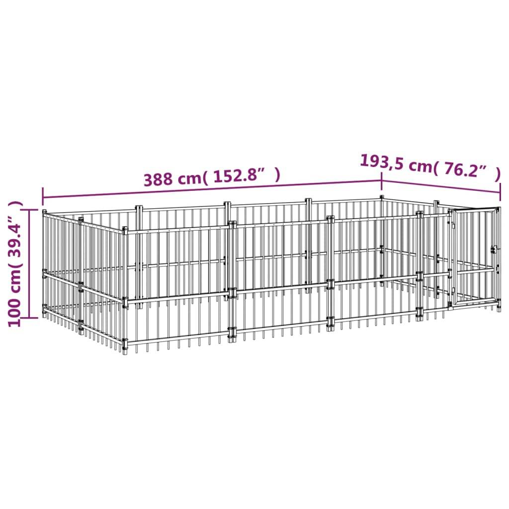 Vidaxl - Chenil d'extérieur pour chiens Acier 7,51 m² vidaXL 3124600 - Imagen 3