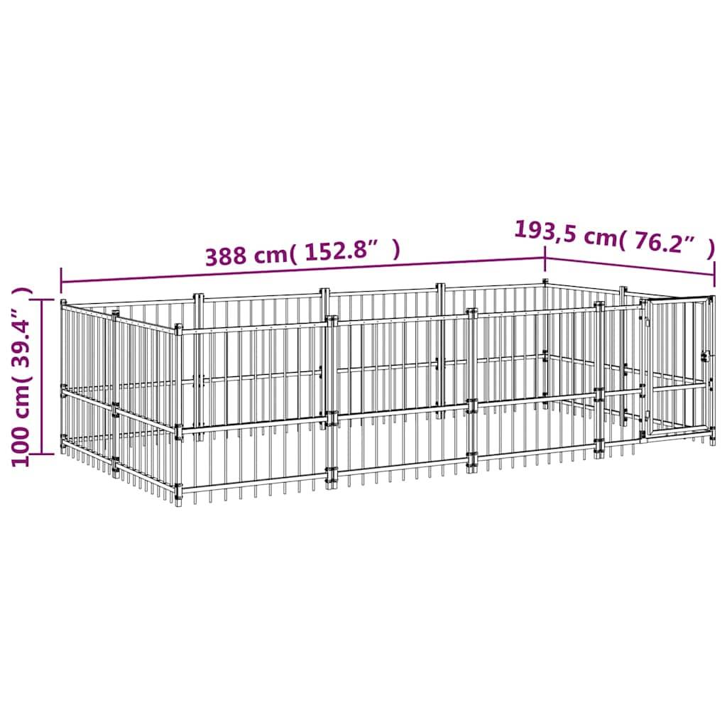 Vidaxl - Chenil d'extérieur pour chiens Acier 7,51 m² vidaXL 3124600 - Imagen 7