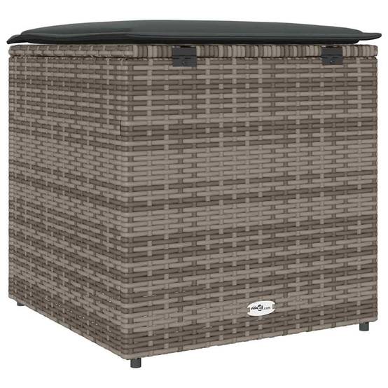 Petite Boîte de Rangement Jardin Polyrotin Étanche pour Coussins Balcon Gris 50x50x50 cm – ComfortXL Outdoor Living - Image 7
