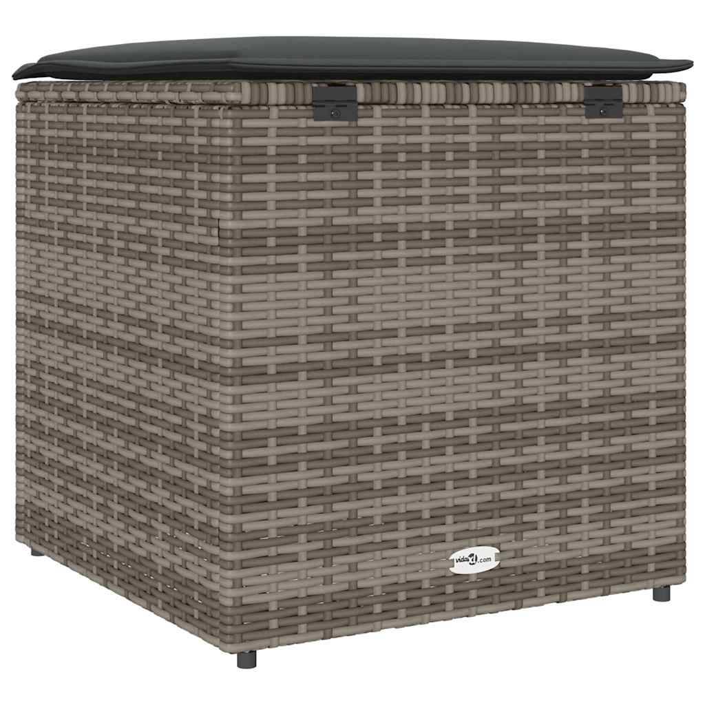 Petite Boîte de Rangement Jardin Polyrotin Étanche pour Coussins Balcon Gris 50x50x50 cm – ComfortXL Outdoor Living - Image 7