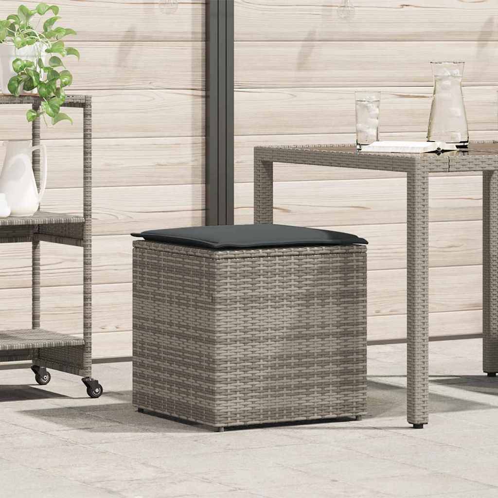 Petite Boîte de Rangement Jardin Polyrotin Étanche pour Coussins Balcon Gris 50x50x50 cm – ComfortXL Outdoor Living