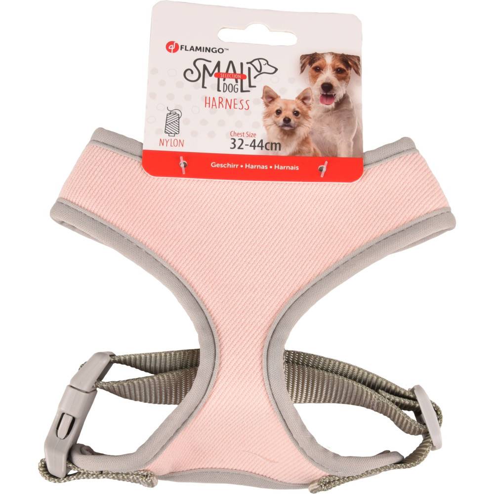 Harnais Small dog S cou 24 cm corps réglable de 32 à 44 cm rose pour chien - Imagen 1