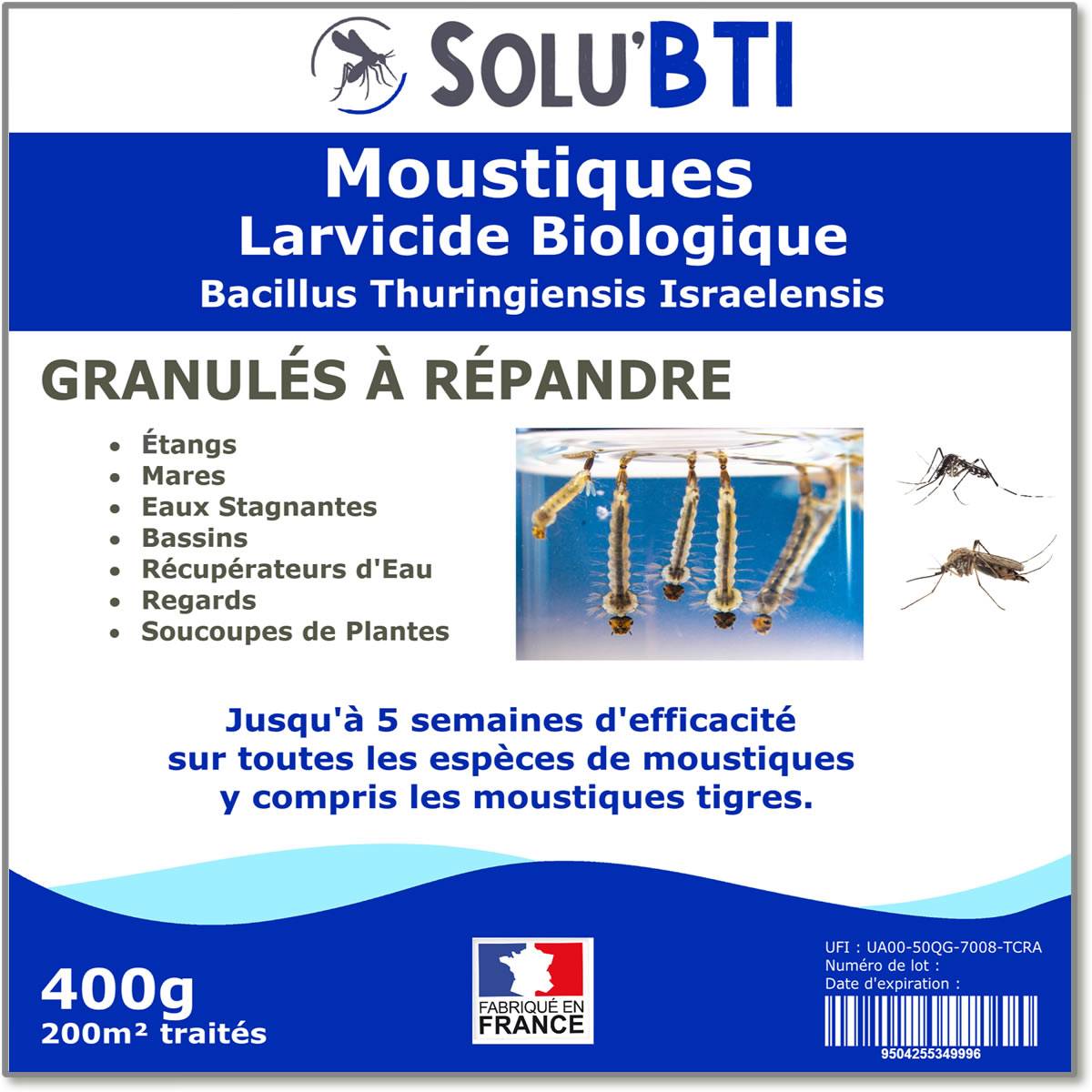 SOLU'BTI - Moustiques - 400 gr de Larvicide Biologique - BTI - Bacillus Thuringiensis - Image 1