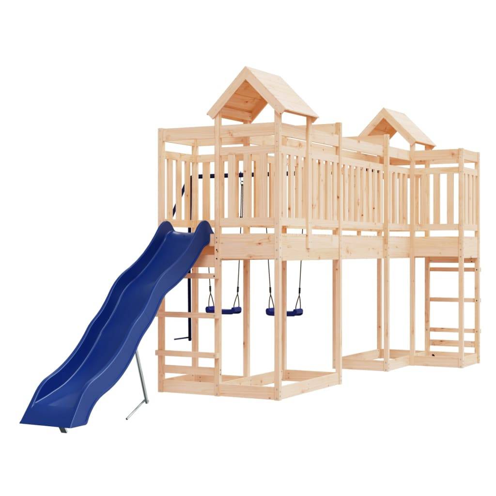 Helloshop26 - Aire de jeux d'extérieur balançoires toboggan portiques robuste jeux jardin 362 x 585 x 238 cm bois de pin massif - Imagen 2