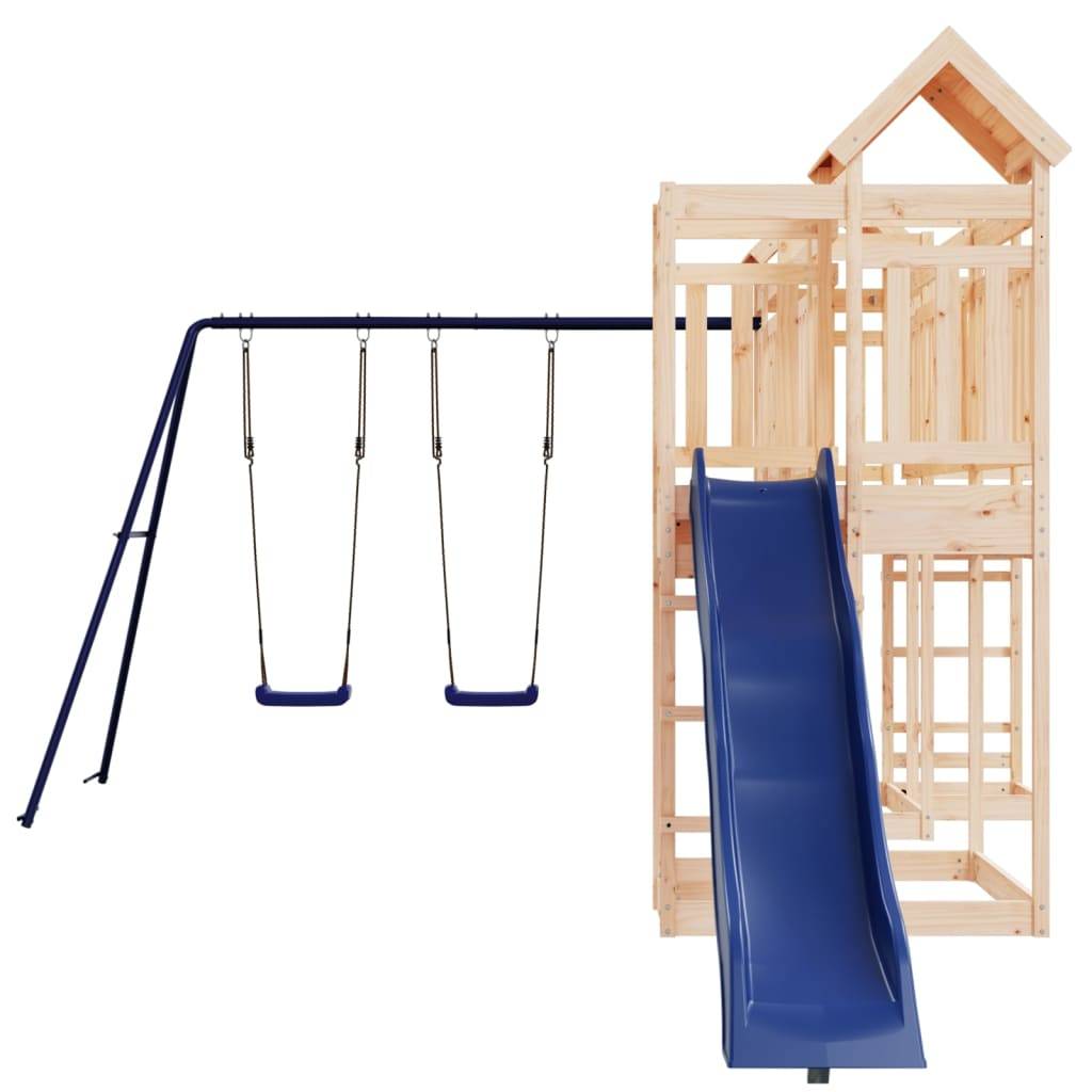 Helloshop26 - Aire de jeux d'extérieur balançoires toboggan portiques robuste jeux jardin 362 x 585 x 238 cm bois de pin massif - Imagen 3