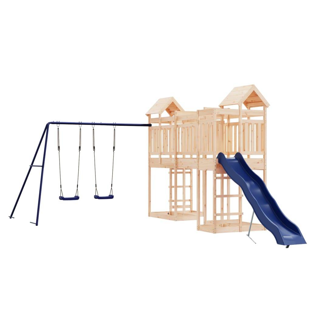 Helloshop26 - Aire de jeux d'extérieur balançoires toboggan portiques robuste jeux jardin 362 x 585 x 238 cm bois de pin massif - Imagen 1