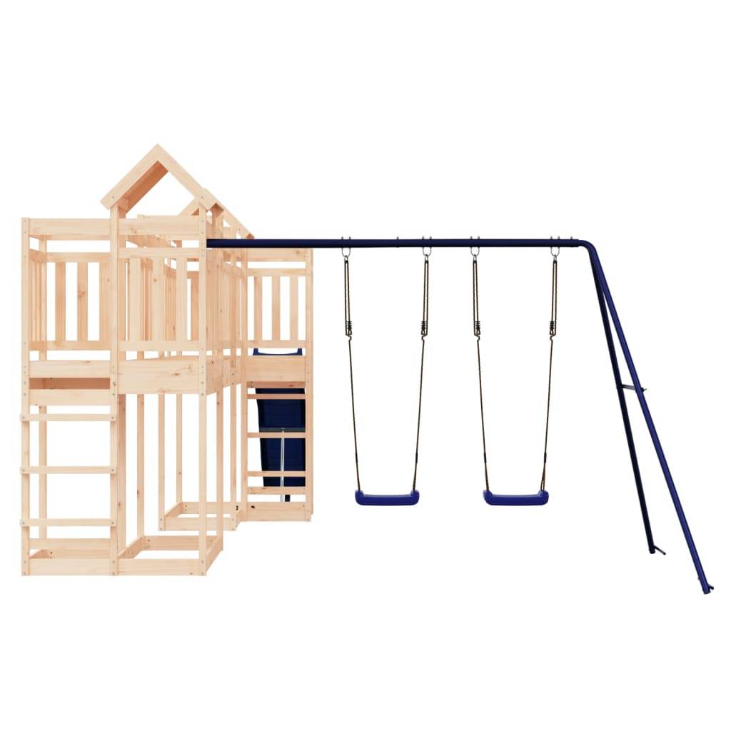 Helloshop26 - Aire de jeux d'extérieur balançoires toboggan portiques robuste jeux jardin 362 x 585 x 238 cm bois de pin massif - Imagen 4