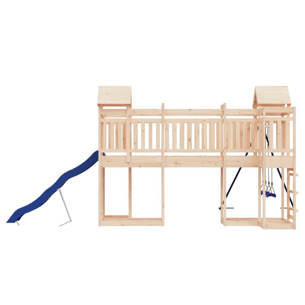 Helloshop26 - Aire de jeux d'extérieur balançoires toboggan portiques robuste jeux jardin 362 x 585 x 238 cm bois de pin massif - Imagen 5