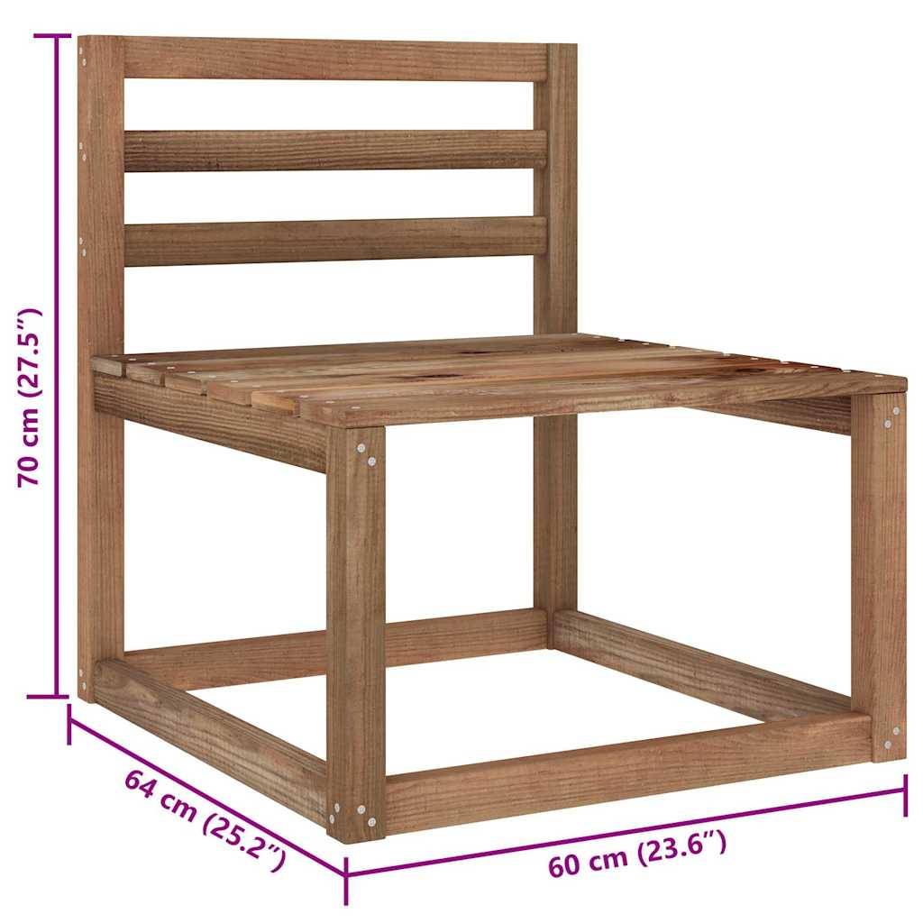 Vidaxl - Salon de jardin 2 pcs Marron Bois de pin imprégné vidaXL 316194 - Imagen 3
