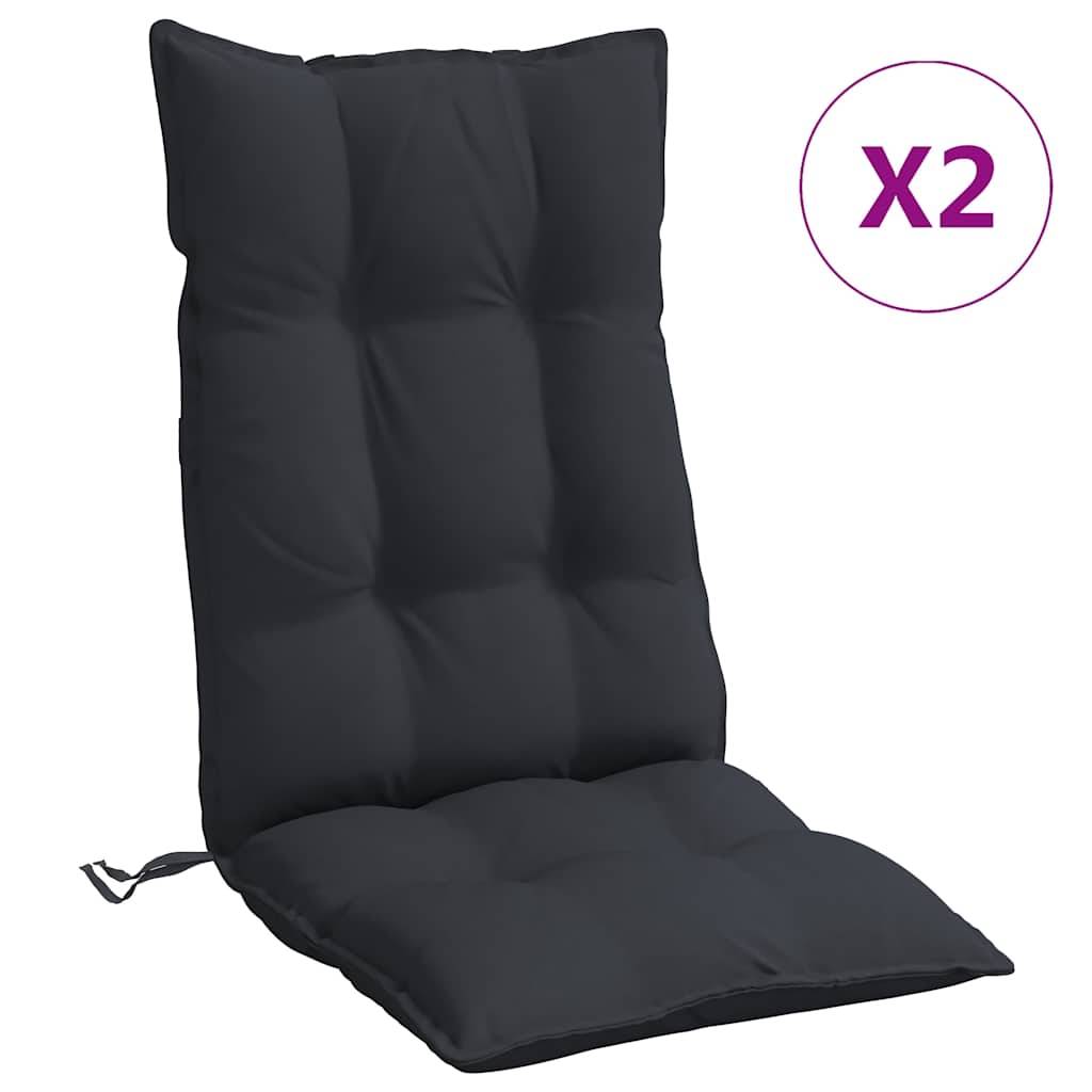 Coussins de chaise à dossier haut tissu oxford noir 120 x 50 x 7 cm, poids:3.75kg - PANGIVO - Image 2