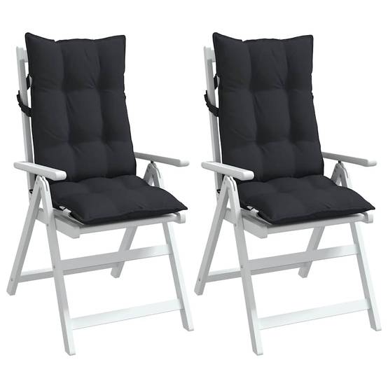 Coussins de chaise à dossier haut tissu oxford noir 120 x 50 x 7 cm, poids:3.75kg - PANGIVO - Image 4