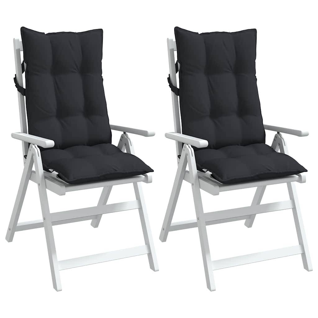 Coussins de chaise à dossier haut tissu oxford noir 120 x 50 x 7 cm, poids:3.75kg - PANGIVO - Image 4