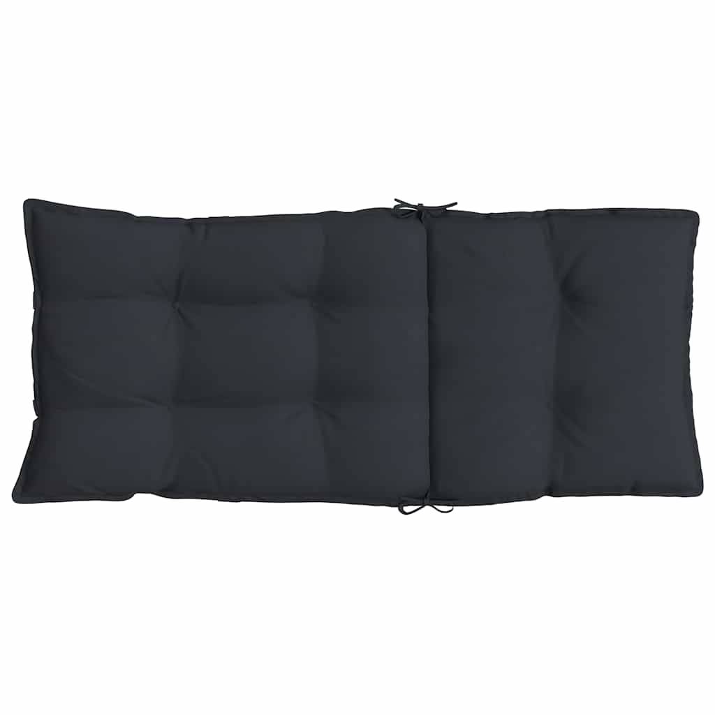 Coussins de chaise à dossier haut tissu oxford noir 120 x 50 x 7 cm, poids:3.75kg - PANGIVO - Image 7