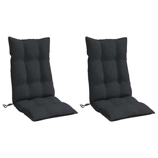 Coussins de chaise à dossier haut tissu oxford noir 120 x 50 x 7 cm, poids:3.75kg - PANGIVO - Image 3