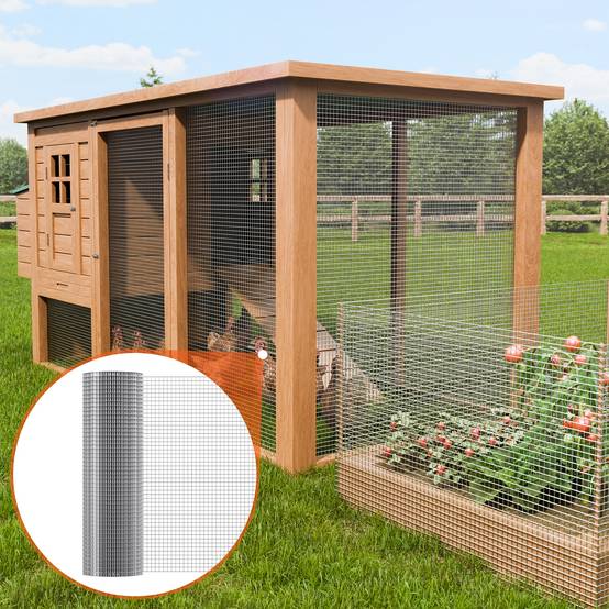 Vevor - VEVOR Grillage métallique soudé 610mm x 15.24m, maillage 12.7x12.7mm, galvanisé, pour clôture jardin. - Image 8