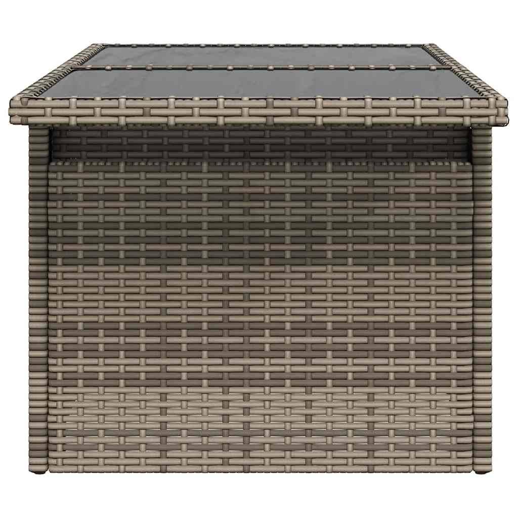 Vidaxl - Table de jardin dessus en verre gris 100x55x73cm résine tressée vidaXL 366121 - Image 7