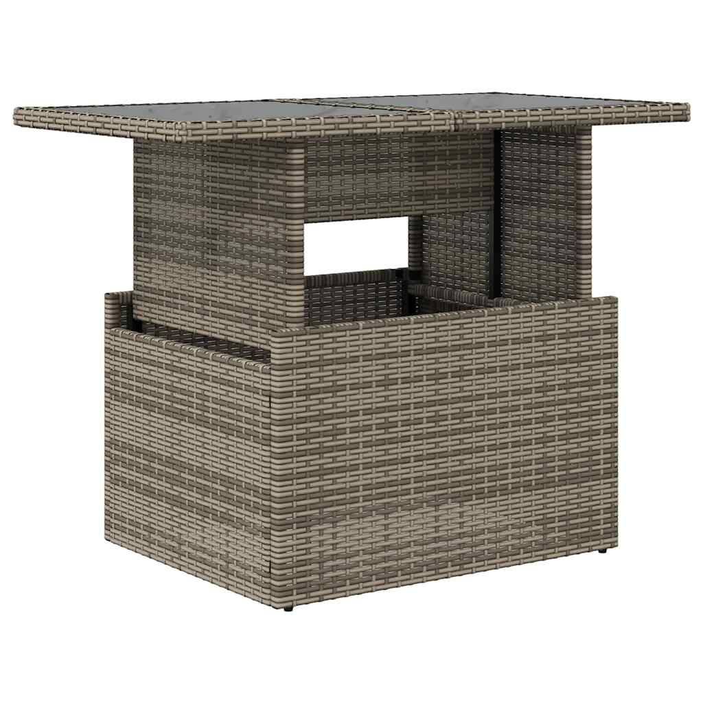 Vidaxl - Table de jardin dessus en verre gris 100x55x73cm résine tressée vidaXL 366121 - Image 2
