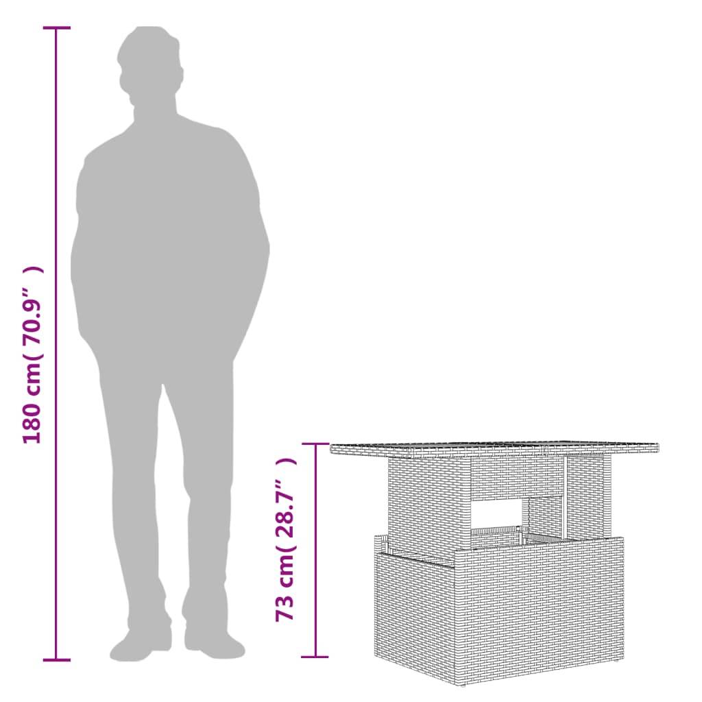 Vidaxl - Table de jardin dessus en verre gris 100x55x73cm résine tressée vidaXL 366121 - Image 3