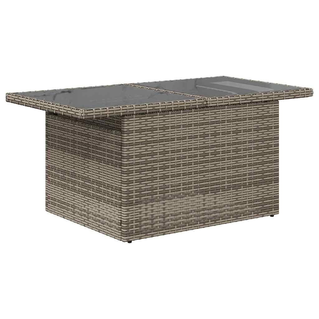 Vidaxl - Table de jardin dessus en verre gris 100x55x73cm résine tressée vidaXL 366121 - Image 8