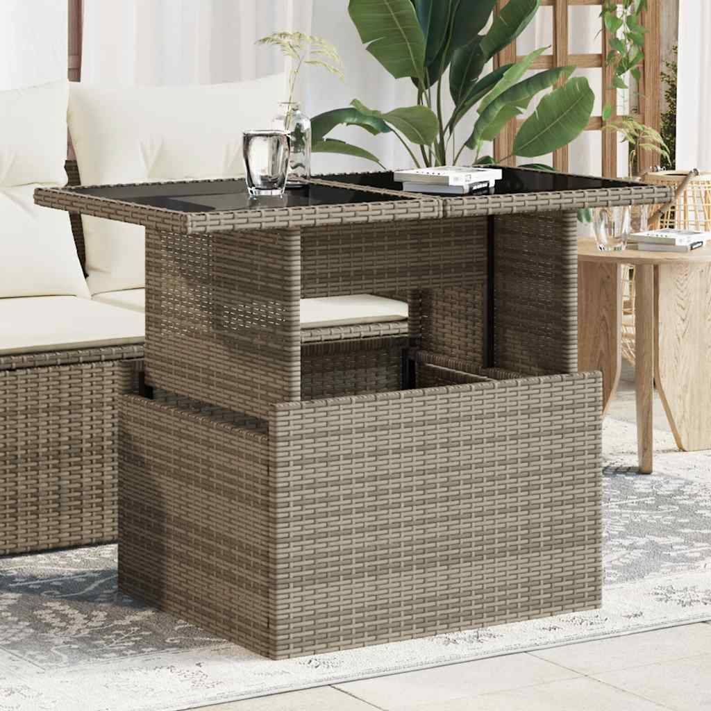 Vidaxl - Table de jardin dessus en verre gris 100x55x73cm résine tressée vidaXL 366121