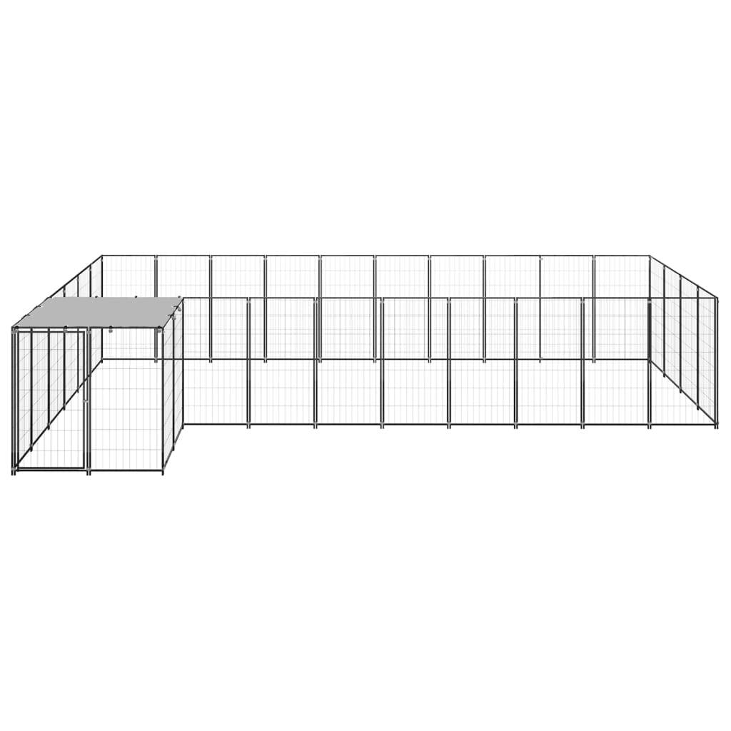 Vidaxl - Chenil Noir 13,31 m² Acier vidaXL 3082238 - Imagen 7