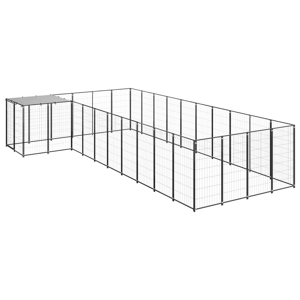 Vidaxl - Chenil Noir 13,31 m² Acier vidaXL 3082238 - Imagen 2