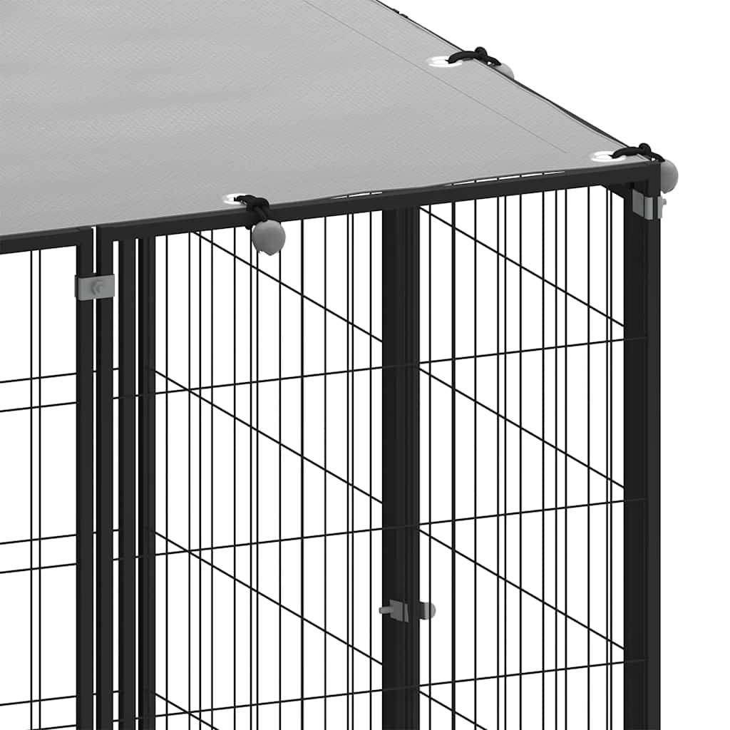 Vidaxl - Chenil Noir 13,31 m² Acier vidaXL 3082238 - Imagen 4
