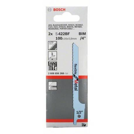 Bosch Professional - Jeu de 2 lames de scie universelles S 422 BF Flexible pour Métal - BOSCH - 2608656268 - Imagen 1