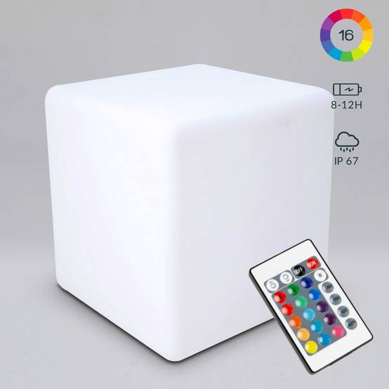 Oviala - Cube led lumineux 30 cm Shine - Oviala - Imagen 2